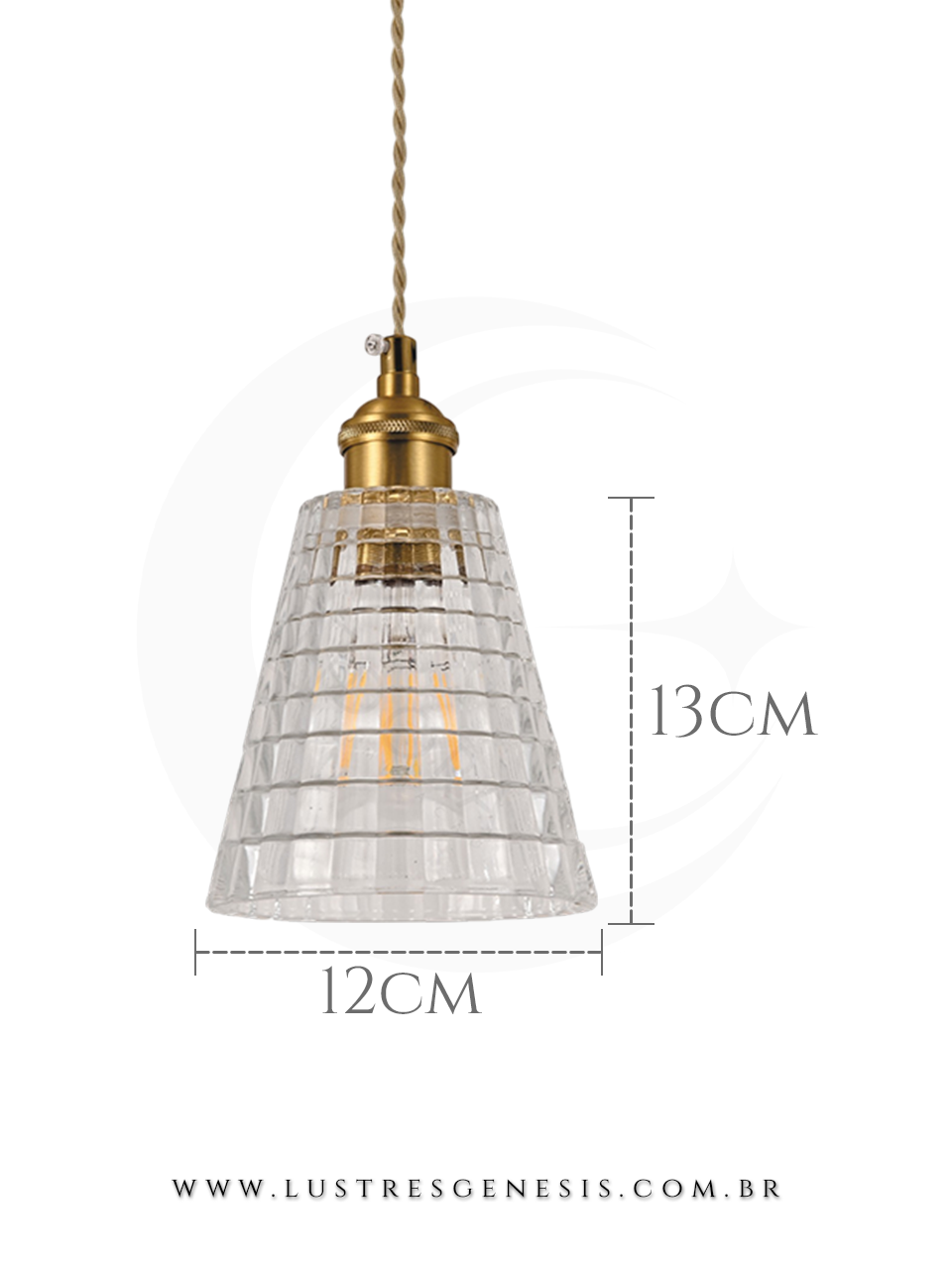A Luminaria Pendente com acabamento em metal bronze e cupula de vidro transparente e ideal para renovar seu ambiente.